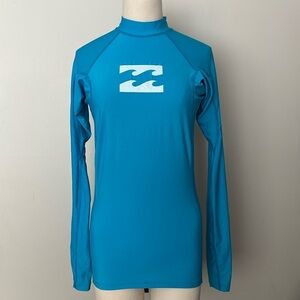 Billabong Blue Waves All Day Long Sleeve Swim Shirt/Rashguard UVA/UVB